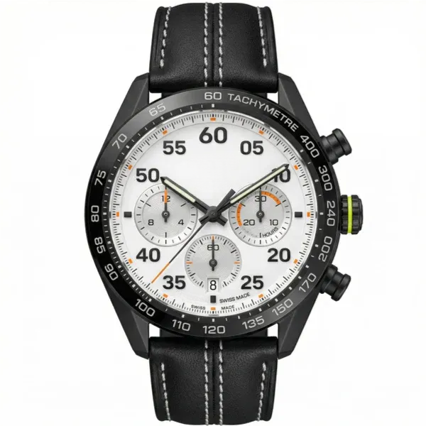 Carrera Chronograph Black and White Dial with White details